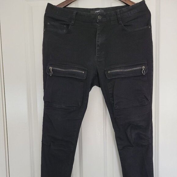 Konus Black Cargo Pants  Joggers Size 34 - Picture 1 of 11
